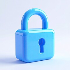 3D rendered blue padlock icon on a subtle gradient background