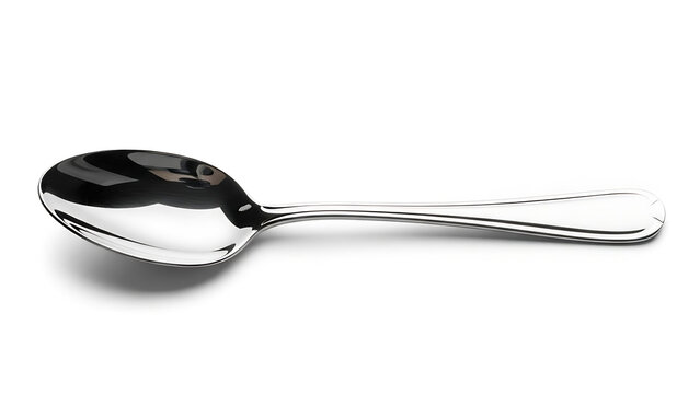 silver spoon isolated on white