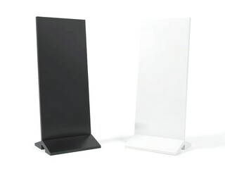 Display stands in black and clear acrylic