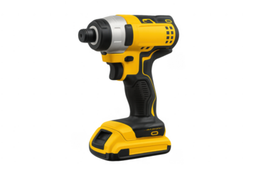 Cordless impact driver power tool on transparent background