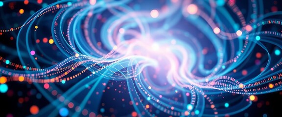 Abstract swirling data streams, no reward signal,  flow,  digital