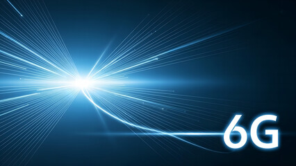 abstract blue background with lines, 3D High Speed Light Trails. Digital Flow Vector Background. Big Data Technology Lines Fast Wireless Data Transmission. Information in Virtual Reality. 6g Vector Il