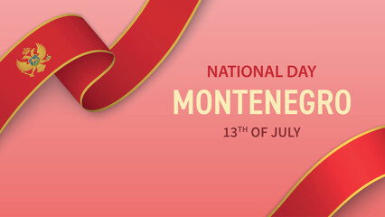 Montenegro Independence Day Ribbon Celebration Banner Design