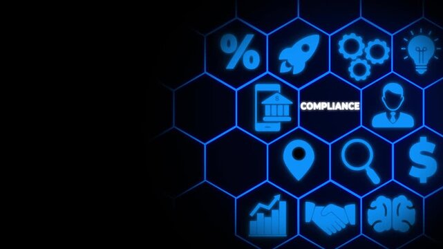 Compliance and regulation concept. Enforcement of laws, regulations, and standards, requirements, internal policies and procedures. Minimize legal and financial risks, protect corporate reputation.