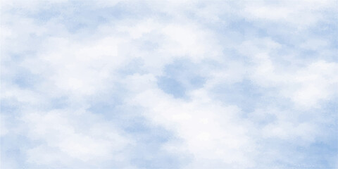 Fototapeta premium A beautiful clear blue sky with fluffy white clouds creates a natural summer cloudscape on a sunny day in the bright outdoor atmosphere