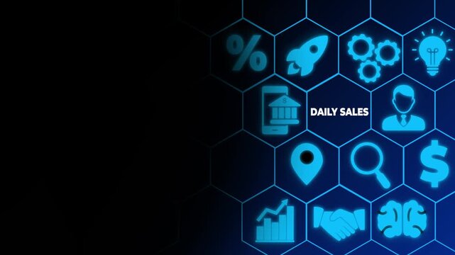 Daily sales report concept. Data analytics for driving agile decision making, improving process, adjusting the sales strategy. Sales volume, leads, new accounts, revenue