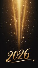 Glittering 2026 New Year Countdown Sparkle Gold Glitter Background Festive Celebration Design Element