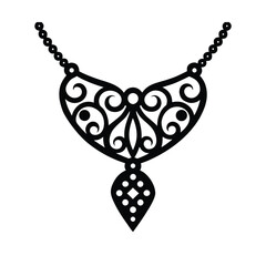 silver filigree necklace design