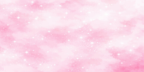 Pink bokeh background texture with Christmas glitter stars and winter snowflake patterns for a festive holiday celebration backdrop