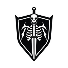 skeleton sword emblem symbol
