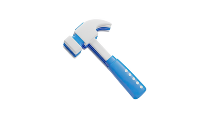 3D Rendered Blue and White Hammer