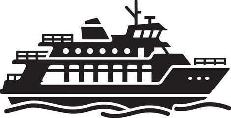 Obraz premium Large passenger ferry boat for water transport and ocean travel icon