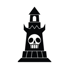 skull tower fantasy illustration