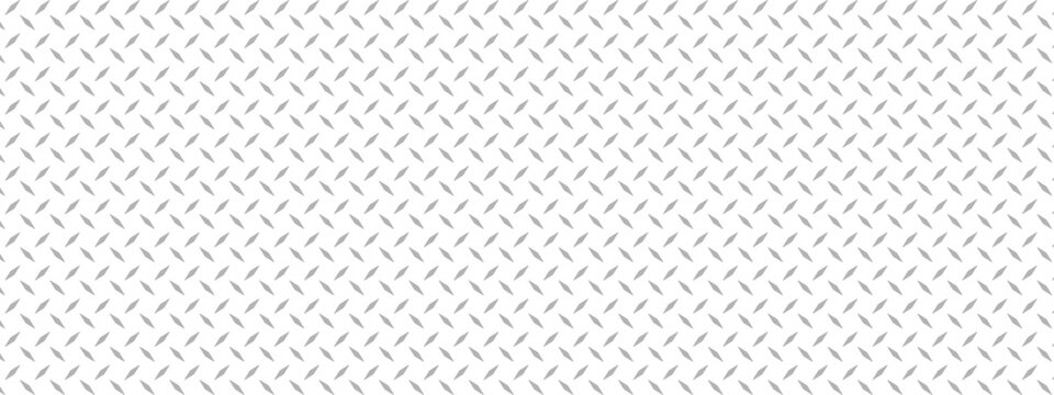 Seamless steel tread texture with raised pattern. Modern metallic surface for industrial backgrounds, aluminum panels, or chrome architectural elements in vector format.