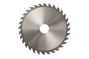 Circular saw blade cutting tool on transparent background