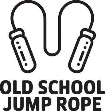 Old school jump rope icon design vector illustration fitness skipping cable isolated outline art