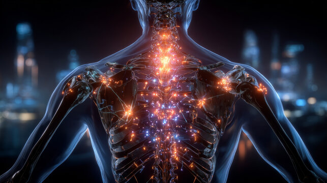 Spinal fracture, traumatic vertebral injury, 3D illustration. Compression fracture of the spine