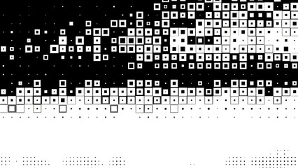 Abstract Digital Grid Pattern With White Squares On Black Background