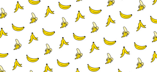 banana doodle seamless pattern hand drawing repeat background cute wallpaper © izzul fikry (ijjul)