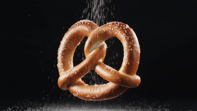 german pretzel on black background