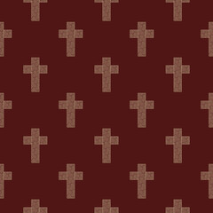 Obraz premium Seamless pattern with Christian crosses isolated on color background