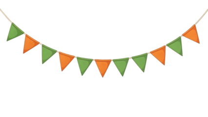 St patrick's day green and orange triangle garland bunting decoration