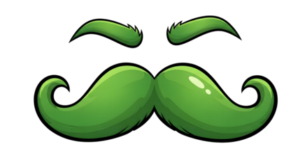St patrick's day green mustache and eyebrows for festive fun