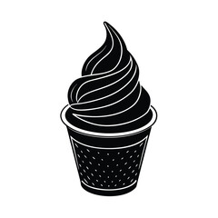 Soft Serve Ice Cream Cup Illustration