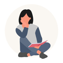 Illustration of Person Reading a Book