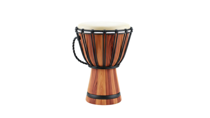 Djembe Drum with Wood Grain and Rope Accents