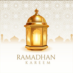 Ramadan Kareem Background with Luxury Golden Lantern © Zaxenart