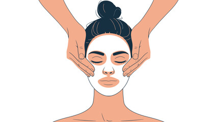 Gentle hands apply a soothing face mask for ultimate relaxation and skincare.