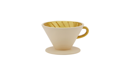 Beige and Gold Pour-Over Coffee Dripper