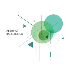 Abstract geometric vector design featuring black triangles, purple and brown circles, and intersecting lines.