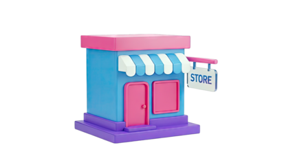 3D Rendering of a Cartoon Store Building