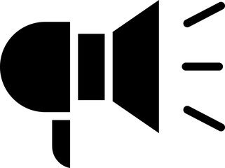 Megaphone icon silhouette, megaphone icon sketch, car horn silhouette, minimal audio symbol, minimal car horn icon vector illustration.megaphone line icon set vectors.A black megaphone silhouette icon