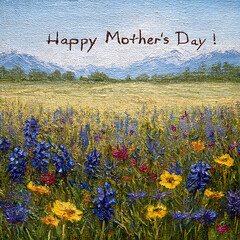 Pointillism Oil Painting of Wildflowers in a Field