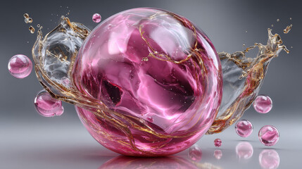 Pink bubble on transparent and white background. Cherry or strawberry bubble gum. Element of soap foam, bath suds, cleanser liquid, sweet carbonated water. Vector realistic illustration