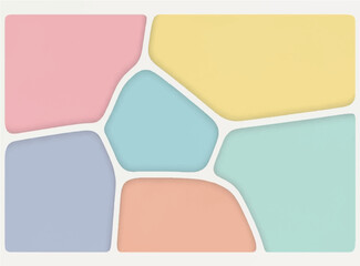 Abstract Pastel Shapes Background with Soft Shadows and Rounded Corners