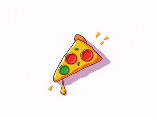 A vibrant pizza slice artfully rendered as a bold, stylized vector graphic on a clean background,  pizza,  food