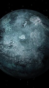4K vertical video of fictional eris with black space backdrop
