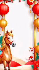2026 new years background with years of horse