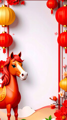 2026 new years background with years of horse