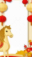 2026 new years background with years of horse