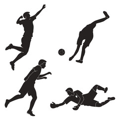 Soccer players in action silhouettes © boi