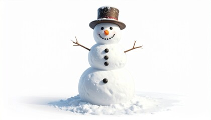 “Snowman with hat, carrot nose, and coal smile, symbolizing festivity, tradition, and winter joy.”