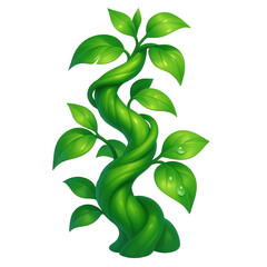 green leaf on white background