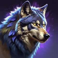 Grey wolf in dark forest, wildlife predator, moody cinematic scene