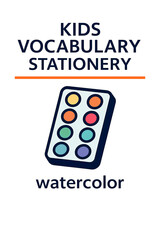 Watercolor stationery for kids vocabulary learning