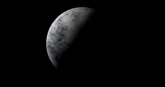 Calm Lunar Landscape with Artistic Moon Illustration Animaton video.